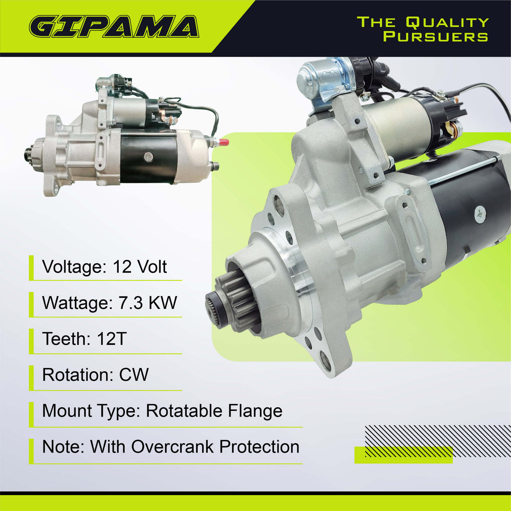 GIPAMA 8200433 Starter for Delco 39MT Heavy Duty Starter for Freightliner/International/Kenworth/Blue Bird/Mack/Peterbilt/Pierce/Sterling/Volvo/Caterpillar/Western (6907N)