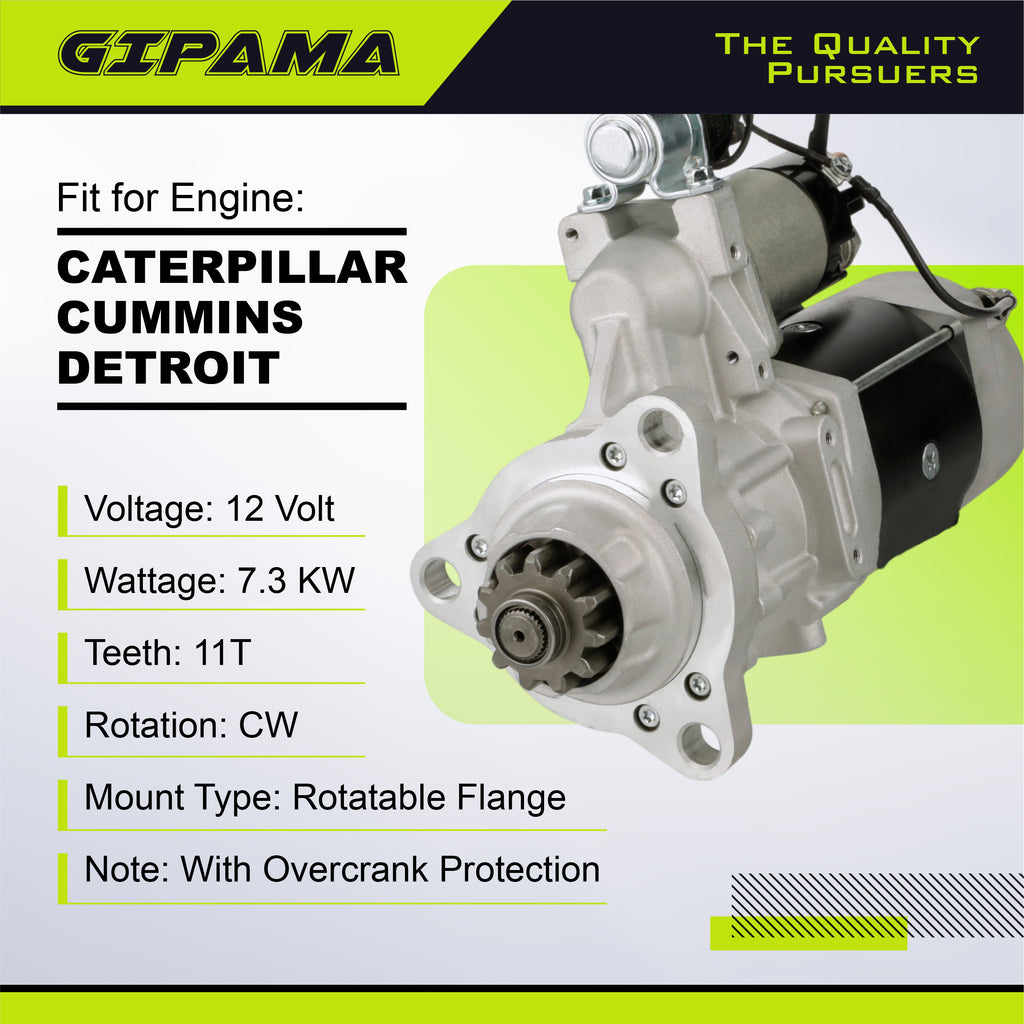 GIPAMA 8201004 Starter for Delco 39MT Heavy Duty Starter for Freightliner/Western Starter/Pierce/Van HOOL(34010N)