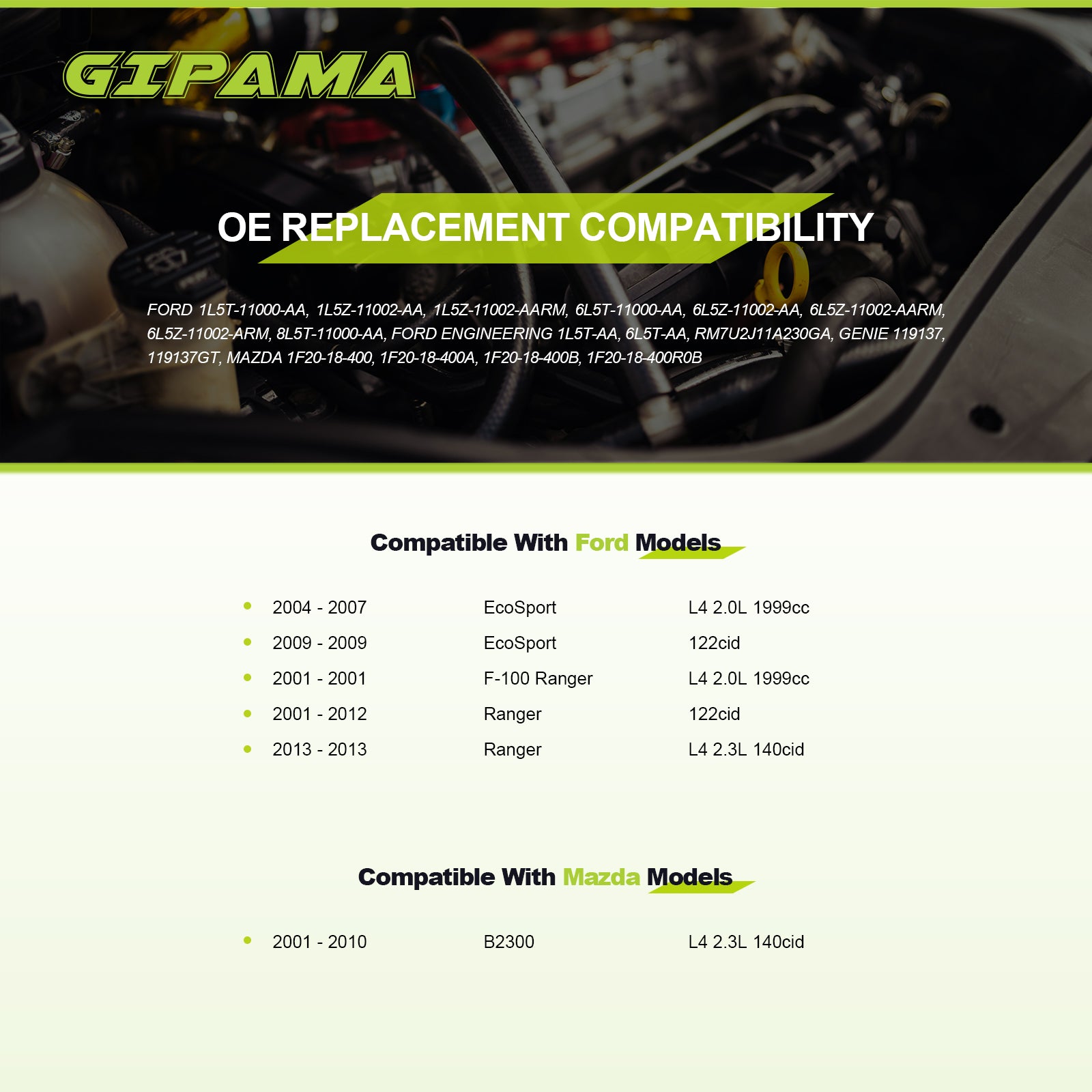 GIPAMA Starter for Ford EcoSport 2001-2013;Ford F-100 Ranger 2001;Ford Ranger 2001-2013;Mazda B2300 2001-2013,L4 Engine(6657N)