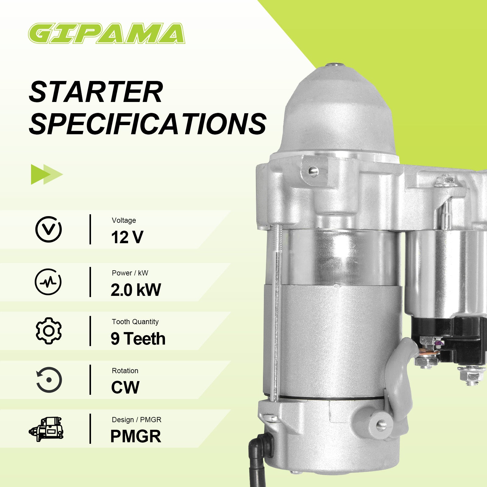 GIPAMA Starter for Toyota Tundra 2007-2011;Toyota Sequoia 2007-2011;Toyota Land Cruiser 2007-2011;Lexus LX570 2007-2011,V8 5.7L(19045N)