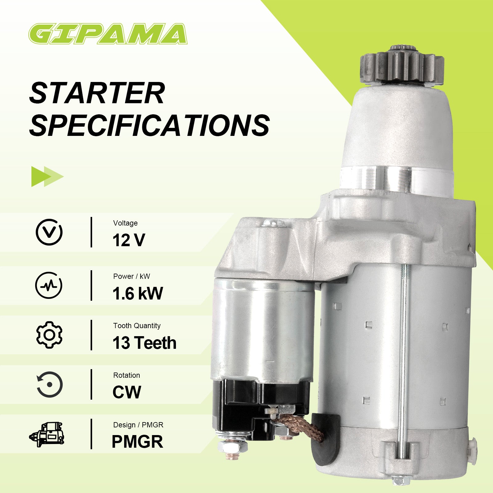GIPAMA  Starter for Lexus ES300/330/350/RX330/350/NX200T, Scion TC/XB L4 2.4L, Toyota Avalon/Camry/Highlander/Rav4/Sienna/Solara/Venza(17825N)