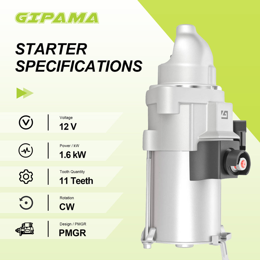 GIPAMA  Starter for Acura RDX 2007 2008 2009 2010 2011 2012, L4 2.3L (17953N)