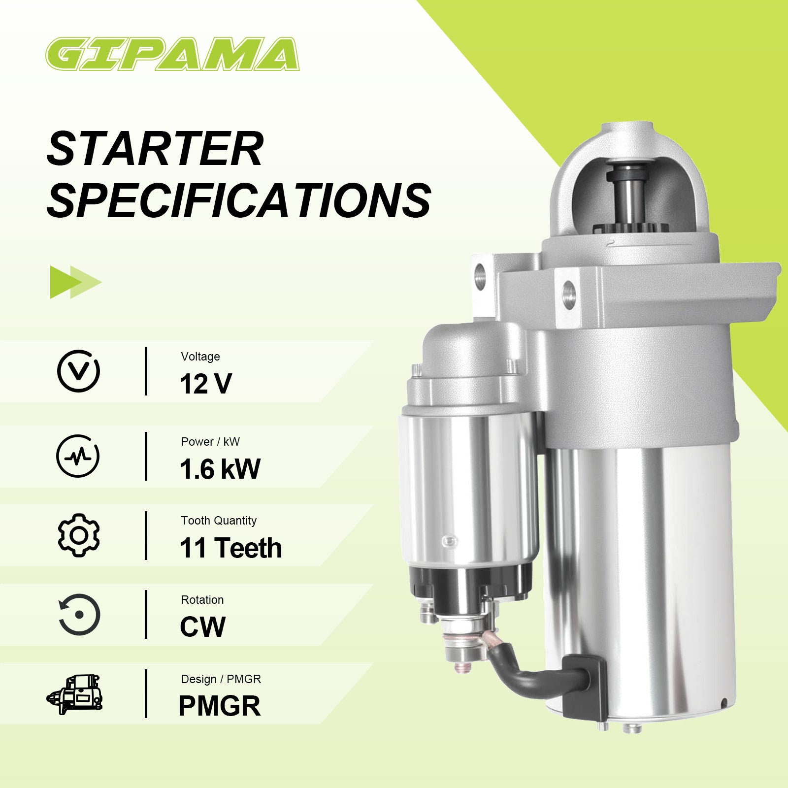 GIPAMA Starter for V8 6.0L 1999-2005 Silverado 1500 HD 2500 3500, 02-05 Escalade, 03-05 Express 2500 3500, 00-05 Sierra 1500 HD 2500 3500, 01-05 Yukon Savana.(6492N)