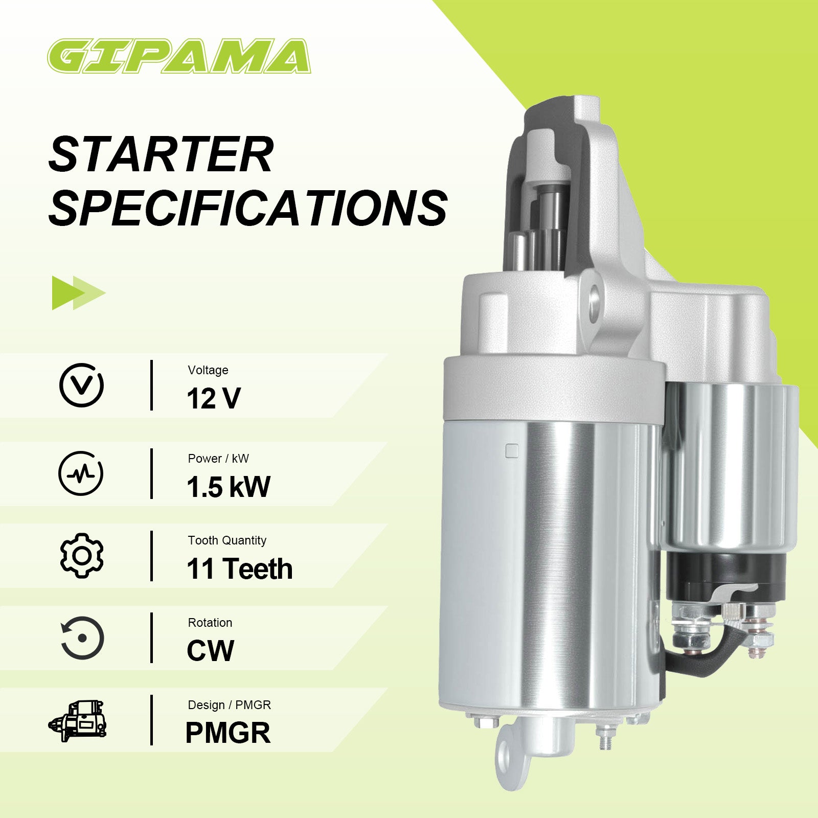 GIPAMA Starter for Ford EcoSport 2001-2013;Ford F-100 Ranger 2001;Ford Ranger 2001-2013;Mazda B2300 2001-2013,L4 Engine(6657N)