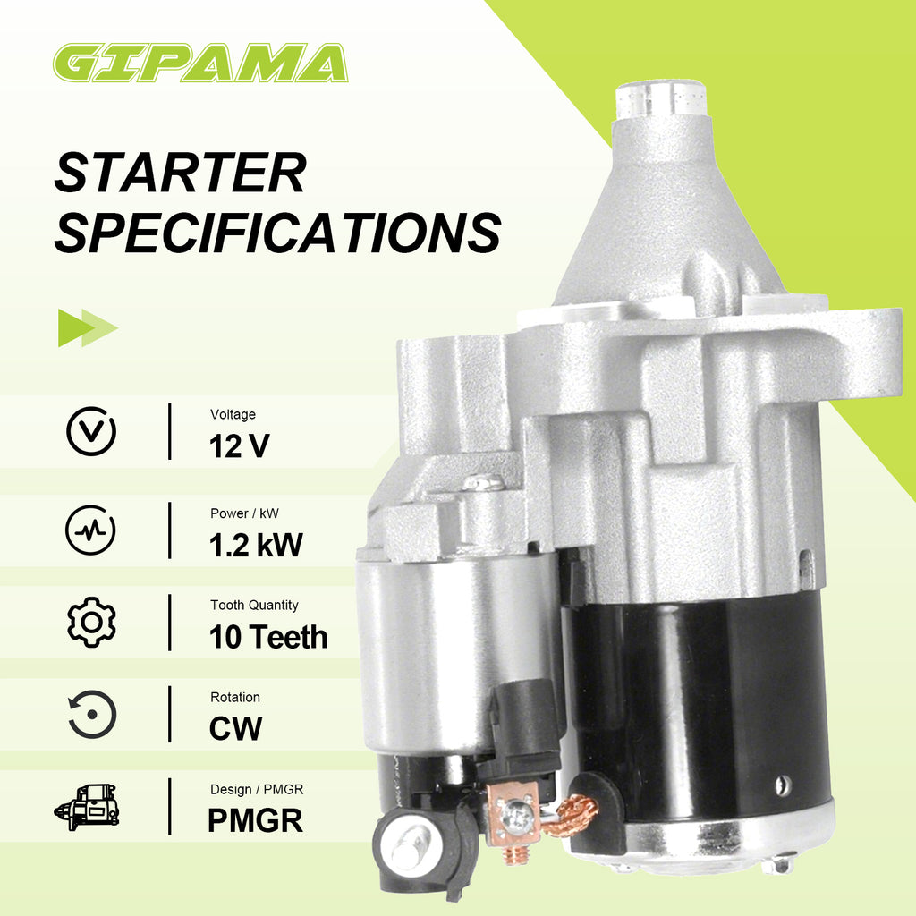 GIPAMA Starter for 2007-2010 Chrysler Sebring,Pacifica,Town & Country;Dodge Avenger,Journey,Grand Caravan;Volkswagen Routan,2.7L 3.5L 4.0L,V6(19026N)