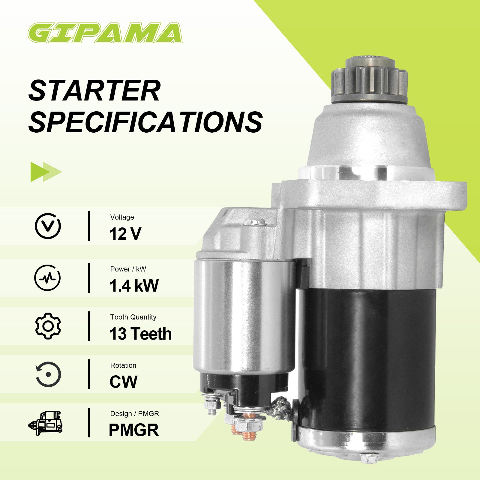 GIPAMA Starter for Nissan Altima 2013 2014 2015 2016 2017 2018;Nissan Rogue 2014 2015 2016 2017 2018 2019 2020,L4 2.5L(19163N)