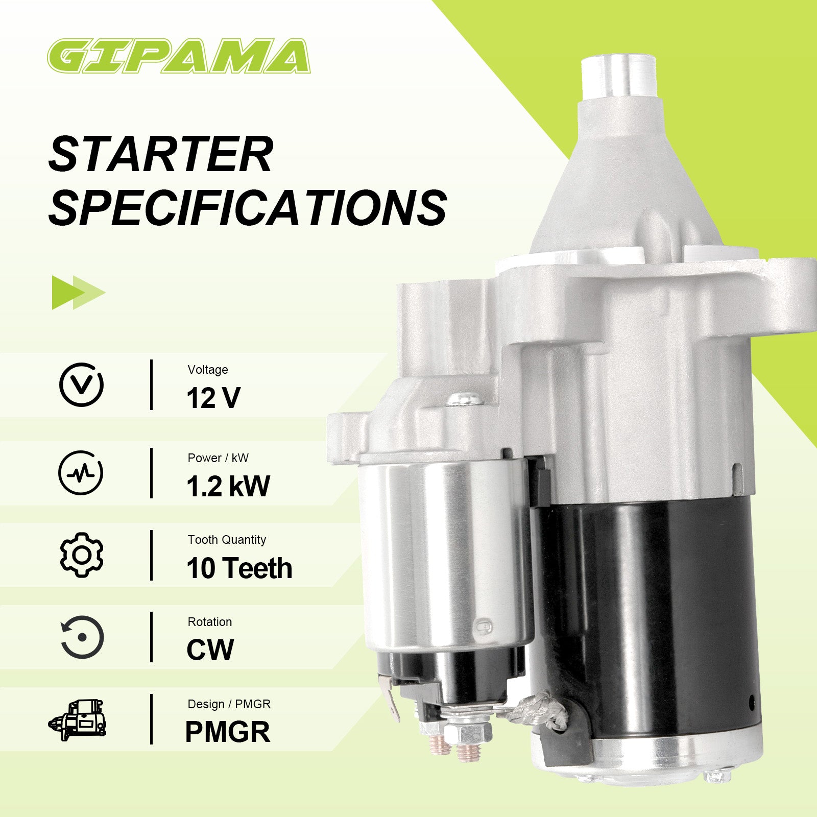 GIPAMA Starter for Chrysler 300 2005-2010;Dodge Challenger 2005-2010;Dodge Charger 2005-2010;Dodge Magnum 2005-2010,V6 2.7L 3.5L(19025N )