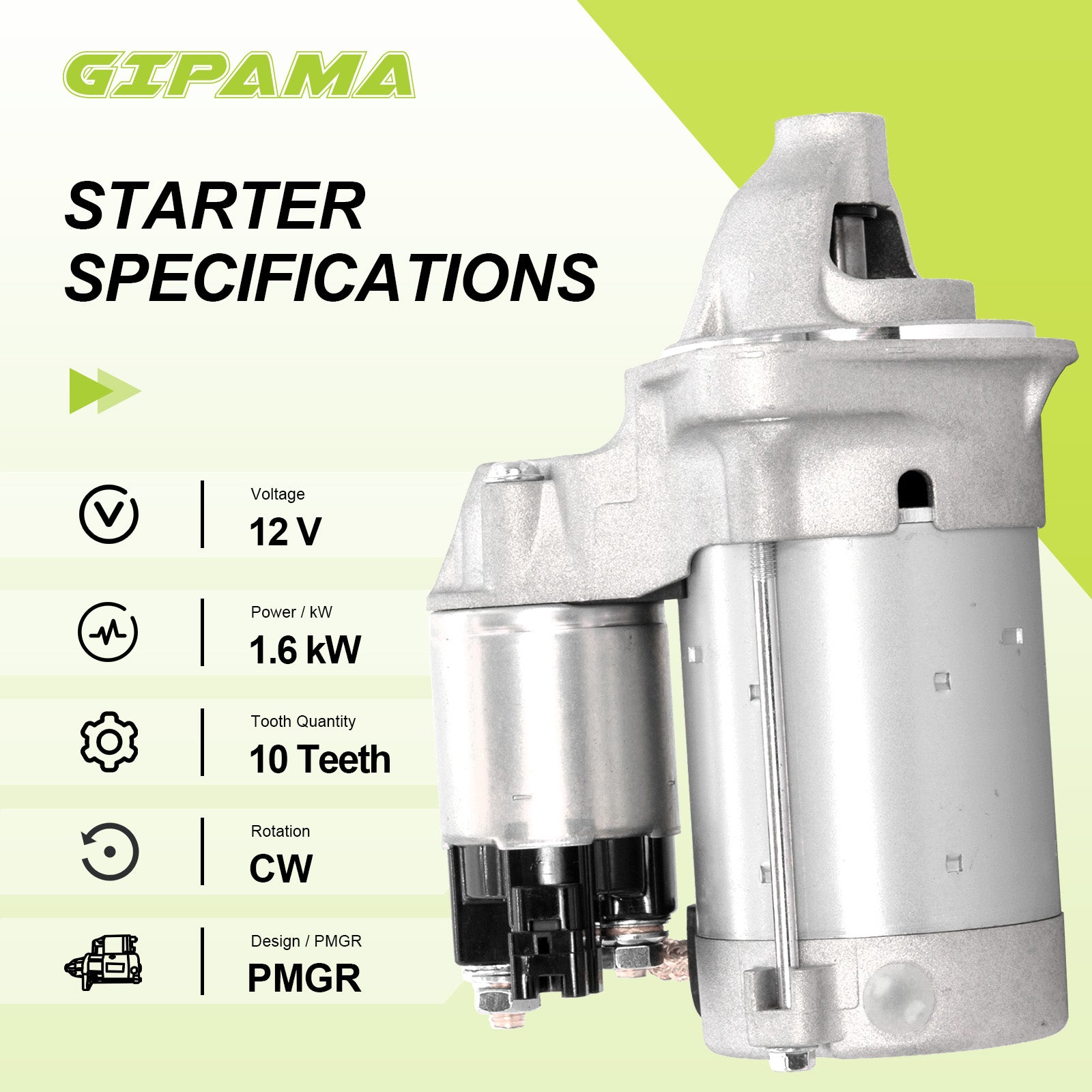 GIPAMA Starter for Toyota Corolla L4 1.8L 2003 2004 2005 2006 2007 2008 Matrix L4 1.8L Pontiac Vibe L4 1.8L Starter Motor(17841N)