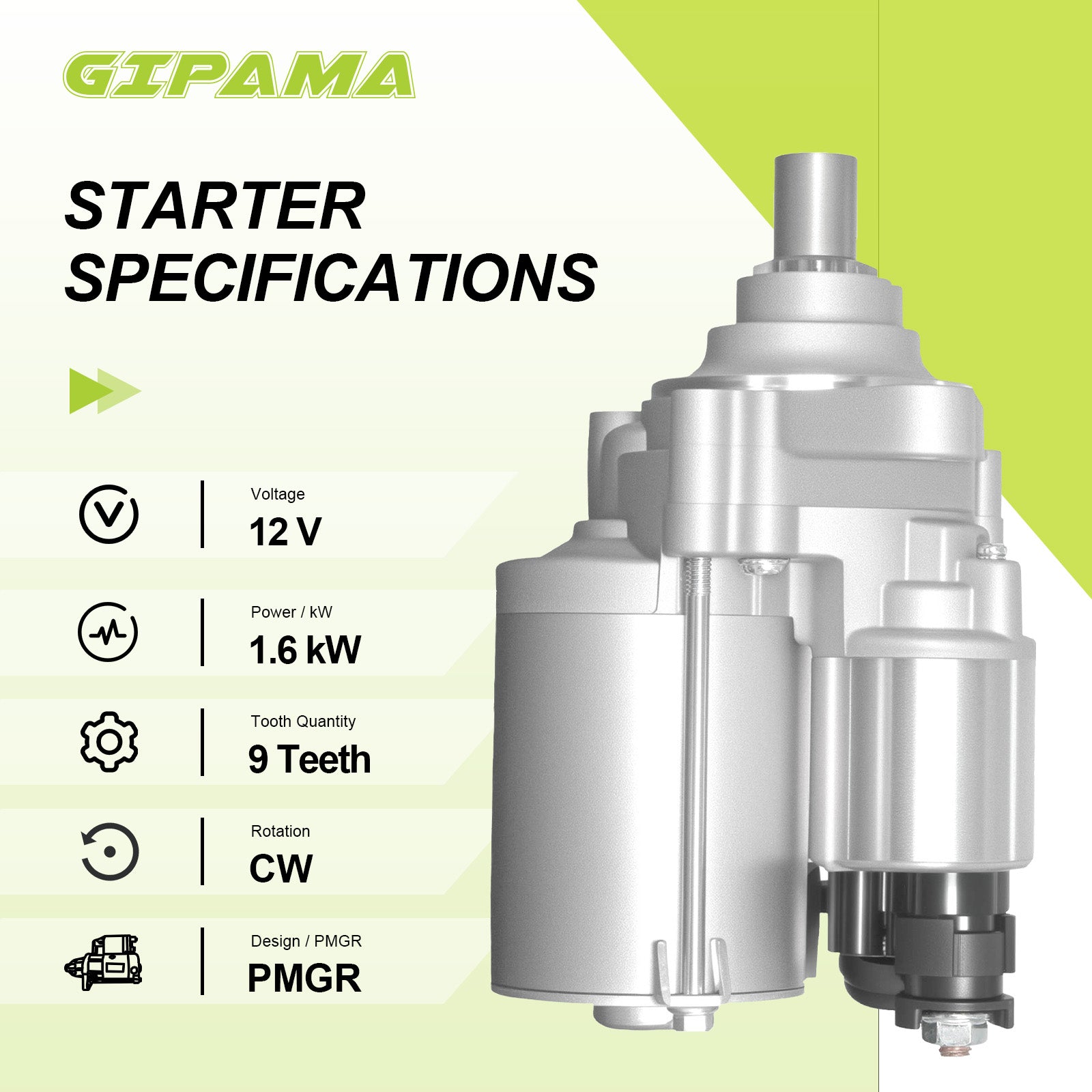 GIPAMA Starter for 98-99 2.3L Acura CL,97 2.2L Acura CL, 96-97 2.2L Accord, 98-02 2.3L Accord,96-97 2.2L Odyssey, 98 2.2L Odyssey, 96-97 2.2L Isuzu Oasis,98-99 2.3L Isuzu Oasis(17729N)