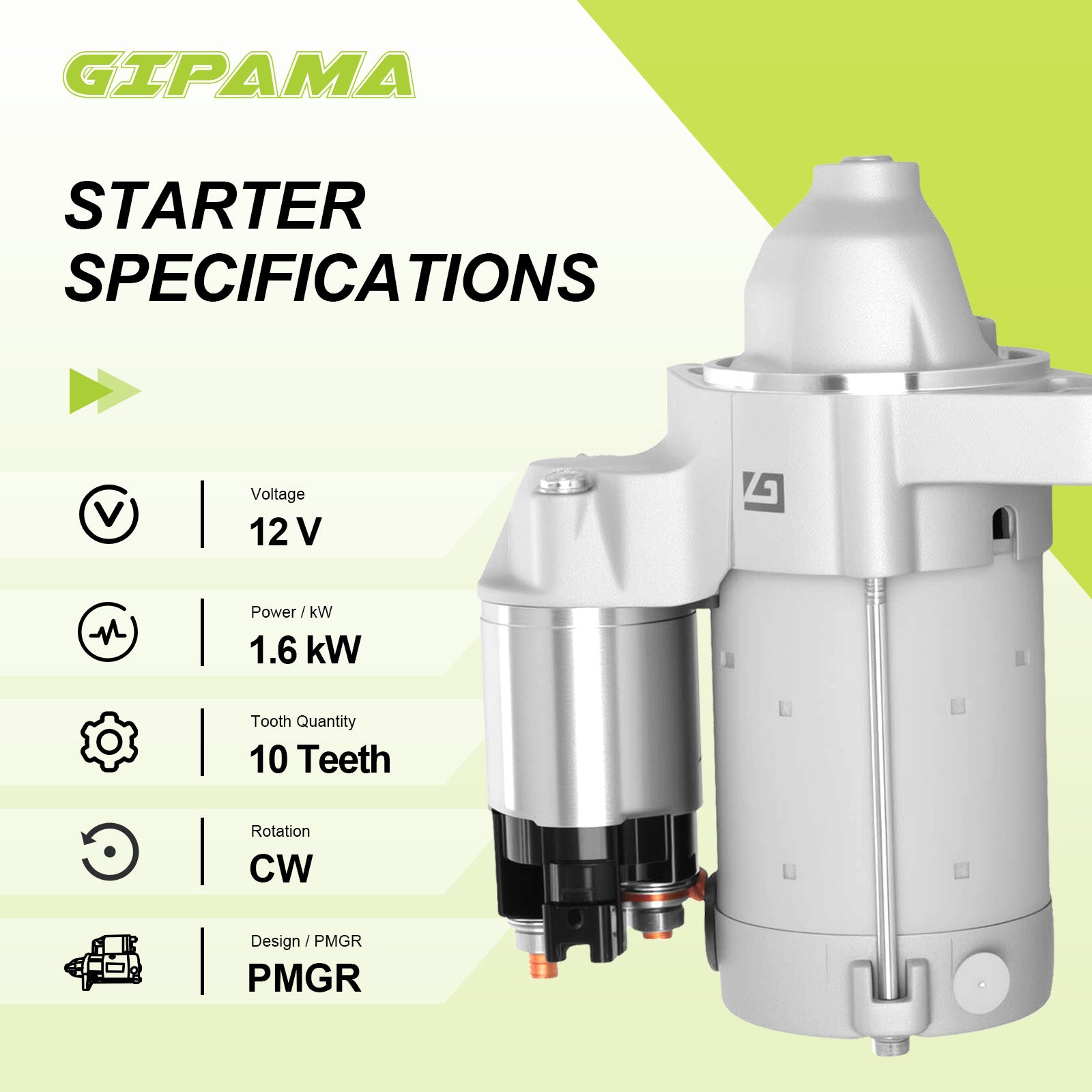 GIPAMA Starter for Scion XB/XA 2004-2006, Toyota Yaris 2006-2018, Toyota Echo 2003-2005,L4 1.5L(17842N)