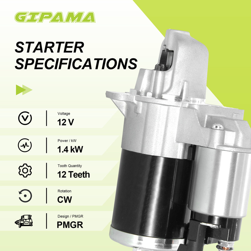 GIPAMA Starter Compatible with Chery Camaro 2010-2014, for Cadillac ATS 2013-2014, CTS 2005-2014, SRX 2006-2009, STS 2.8L 3.0L 3.6L,V6(17996N)