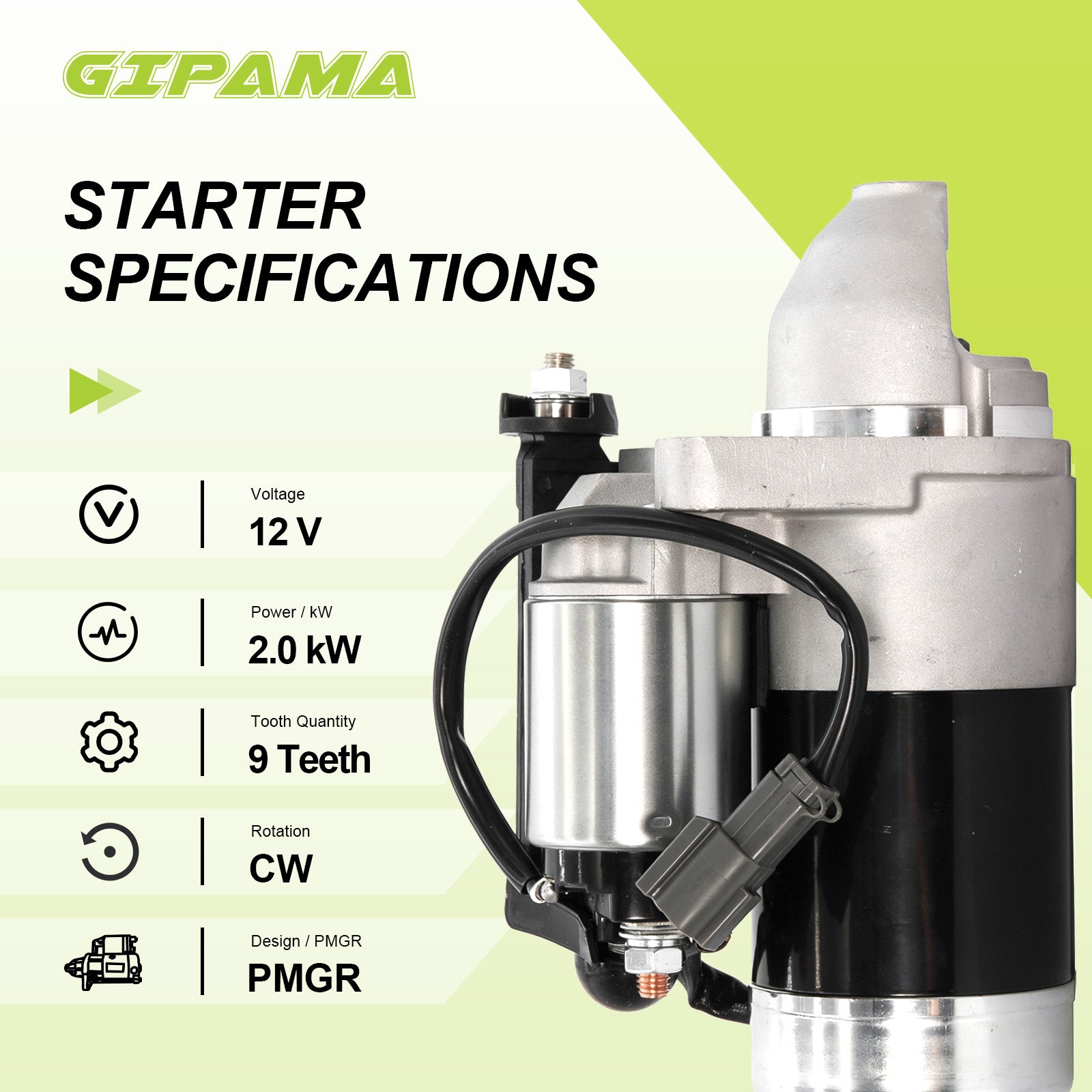 GIPAMA Starter for 2009-2022 Infiniti M56,Q70,Q70L,FX50,QX56,QX70,QX80;Compatible with Nissan Armada,Pathfinder,Titan,Titan XD,NV2500,NV3500,5.6L 5.0L,V8(19068N)