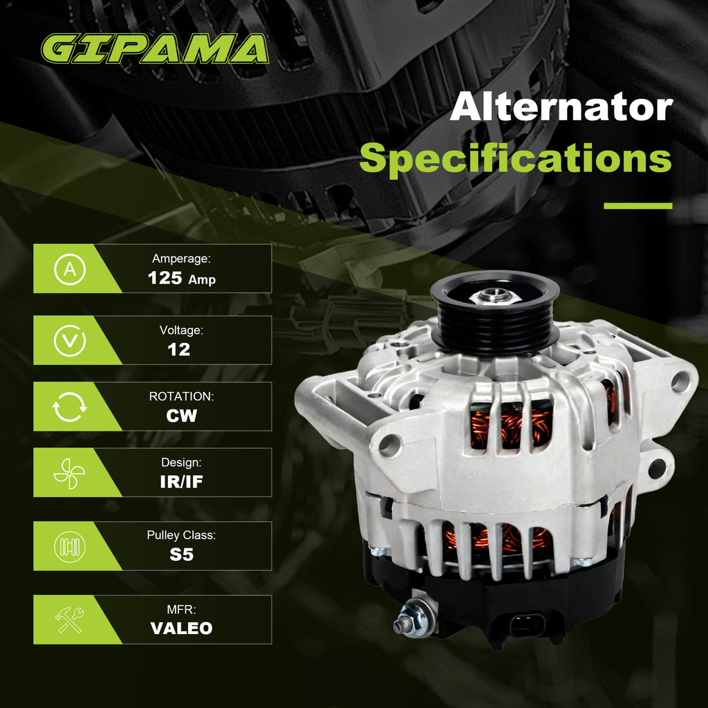 GIPAMA GALT-11459N Alternator for Buick Chevrolet GMC 2.4L 2010-2017 125A