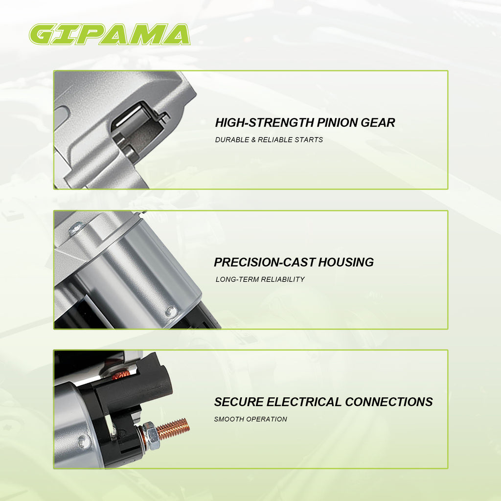 GIPAMA Starter for Jeep Wrangler 2012-2023, Dodge Ram 1500 2015-2023,Dodge Charger 2017-2023,Dodge Challenger 2017-2023, Chrysler 300 2017-2023, V6 3.6L(19202N)