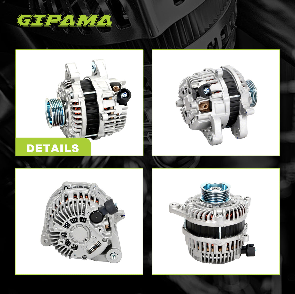 GIPAMA GALT-11537N Alternator for Acura 2013-2015, Honda 2012-2018 95A