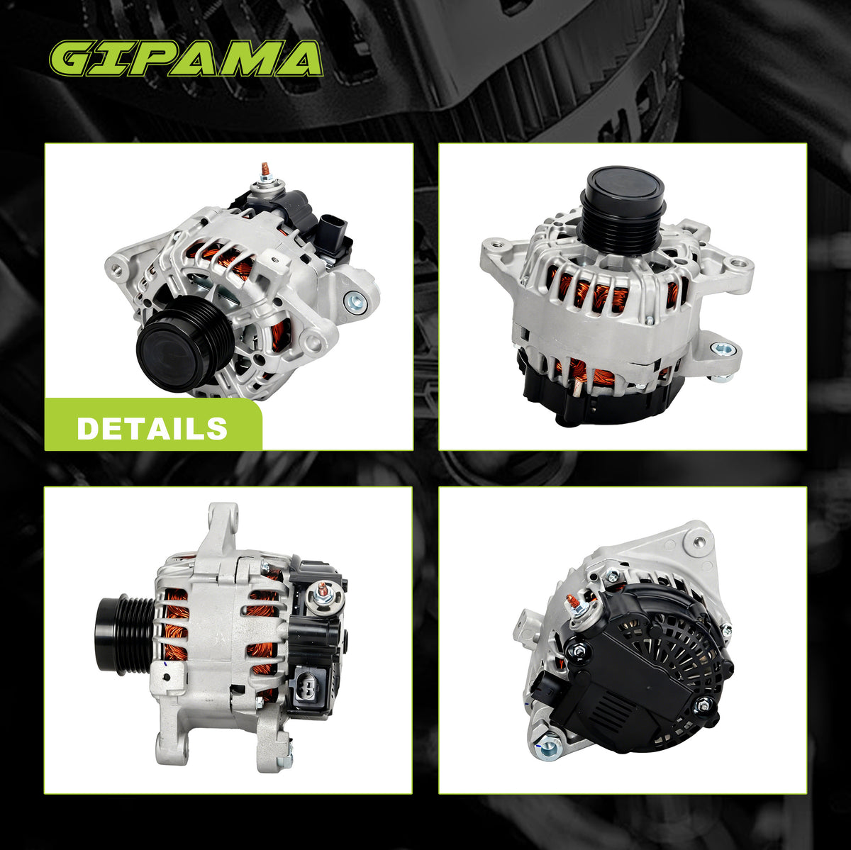 GIPAMA GALT-11693N Alternator for Toyota Corolla 2014-2019 L4 2ZR-FE 2-Pin
