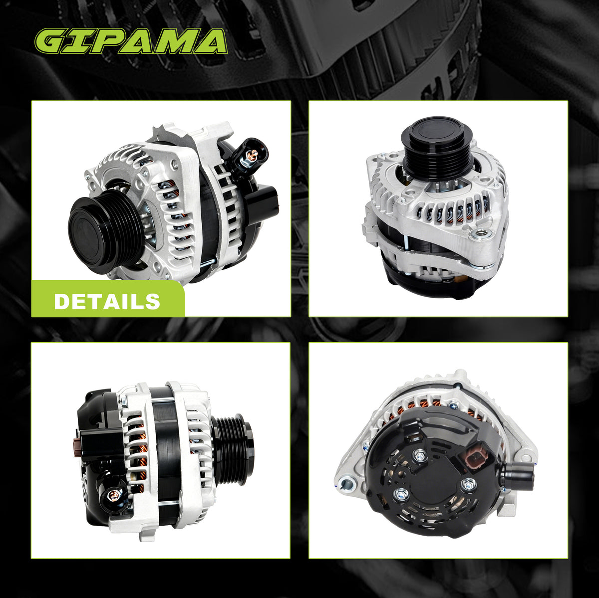 GIPAMA GALT-11775N Alternator for Honda Odyssey 2014-2017 3.5L V6 130A