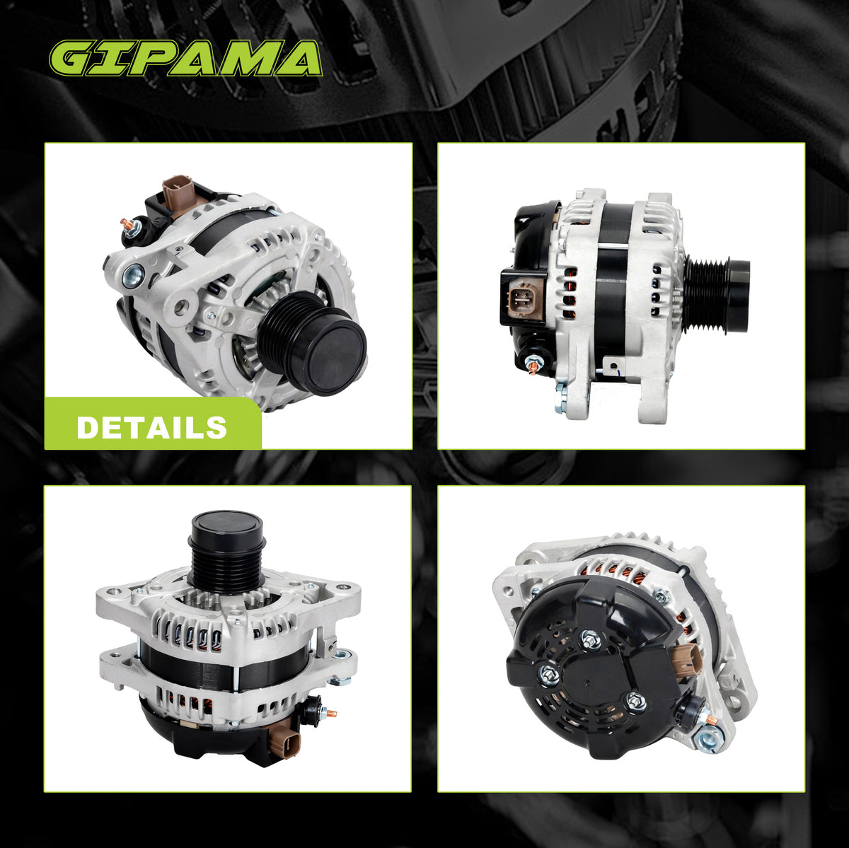 GIPAMA GALT-11136N Alternator for Lexus 2007-2009 ,Toyota 2005-2018 V6 100A