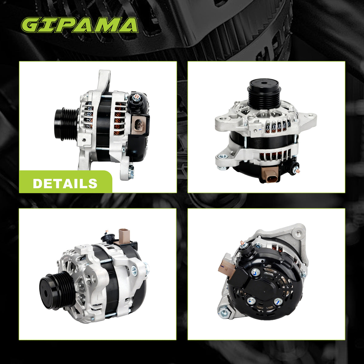 GIPAMA GALT-11776N Alternator for 2014-2019 Toyota Corolla 2-PIN Plug 125A