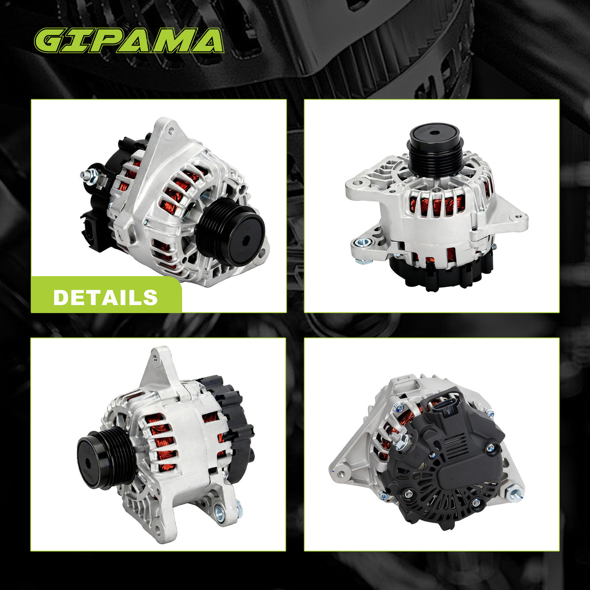 GIPAMA GALT-11610N Alternator for Hyundai 2011-2017, Kia 2012-2016  90A