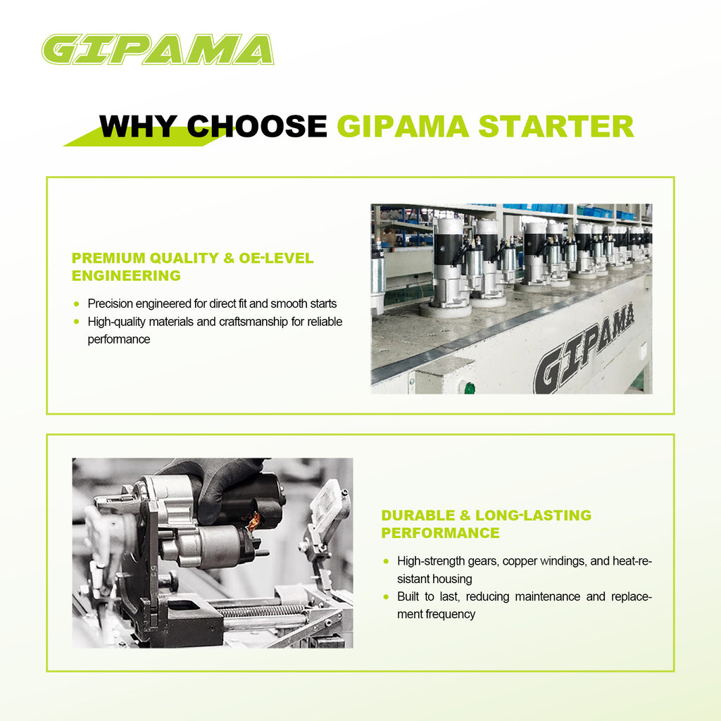 GIPAMA Starter for Jeep Wrangler 2012-2023, Dodge Ram 1500 2015-2023,Dodge Charger 2017-2023,Dodge Challenger 2017-2023, Chrysler 300 2017-2023, V6 3.6L(19202N)